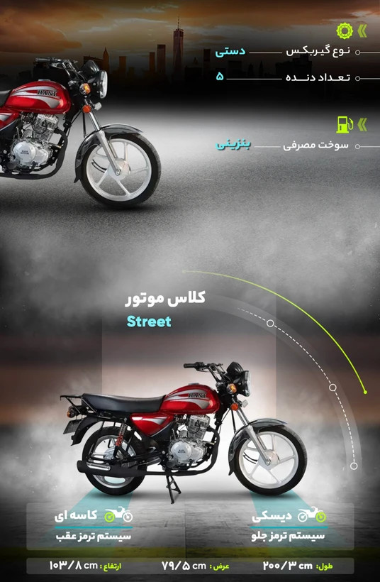 موتورسیکلت باکسر هانی BM 200 صفر 1404